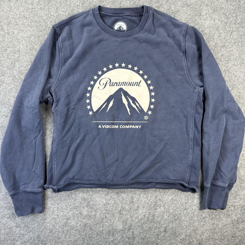 Lucky Brand Sweatshirt Womens Medium Blue Paramount Pictures Graphic Fleece